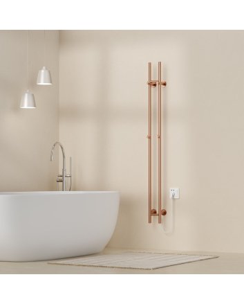 150cm Sticky - 60W Dryheating - Geborsteld Koper - Elektrische Staafhandoekradiator Dubbel