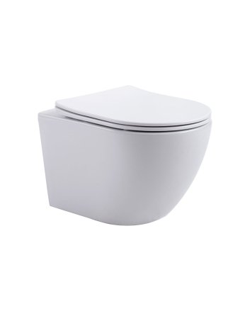 Eco Elegance compact hangtoilet mat wit – randloos met tornado flush & soft close 