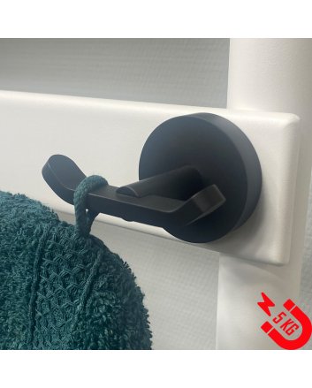 BSXL Magneet-line zwart – Magnetische handdoekhaak dubbel