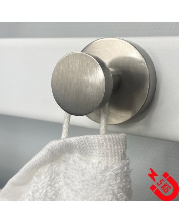 BSXL Magneet-line Nikkel – Magnetische handdoekhaak enkel – grote knop