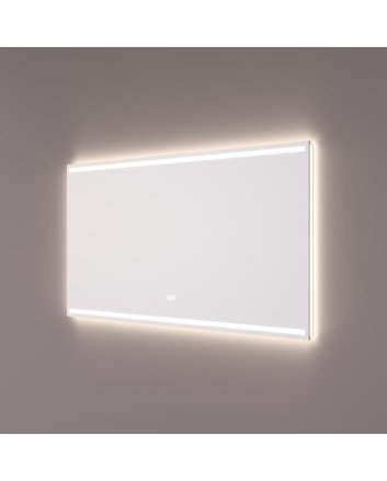 Hipp Design LED spiegel 140x70cm met dubbele horizontale verlichtingen, indirecte verlichting rondom, spiegelverwarming, touchdimmer en kleurenwissel