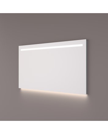 Hipp Design Basic Line LED spiegel 100x70cm met horizontale verlichting, indirecte onderverlichting, spiegelverwarming en infrarood sensordimmer