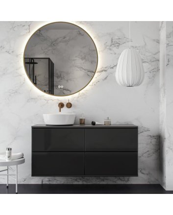 Hipp Design ronde koper PVD LED spiegel 120cm met indirecte verlichting rondom, spiegelverwarming, touchdimmer en kleurenwissel