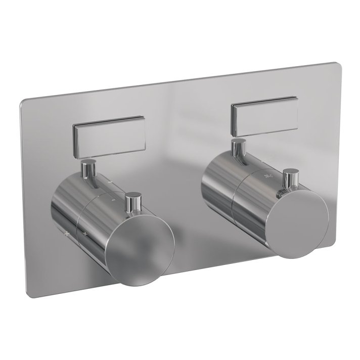 BRAUER Chrome Edition 2-weg inbouwthermostaat met drukknoppen met in- en afbouwdelen chroom