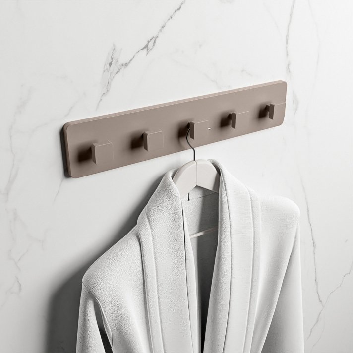 Mondiaz Easy Handdoekhaakjes 45cm solid surface kleur Smoke