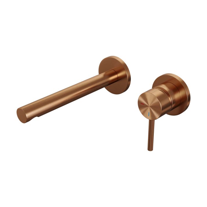 BRAUER Copper Edition inbouw wastafelmengkraan met rechte uitloop en rozetten model A1 koper geborsteld PVD