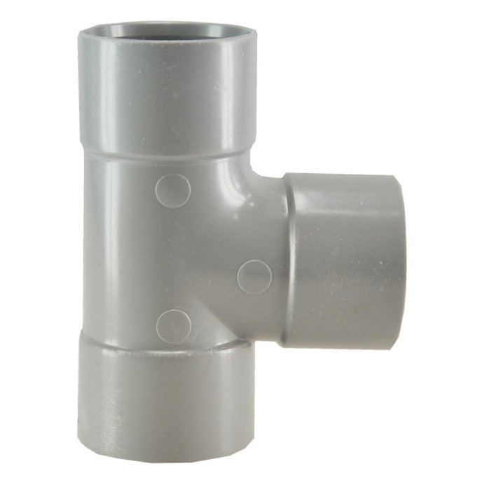 T-stuk 3 x mof 75 mm 90 graden PVC
