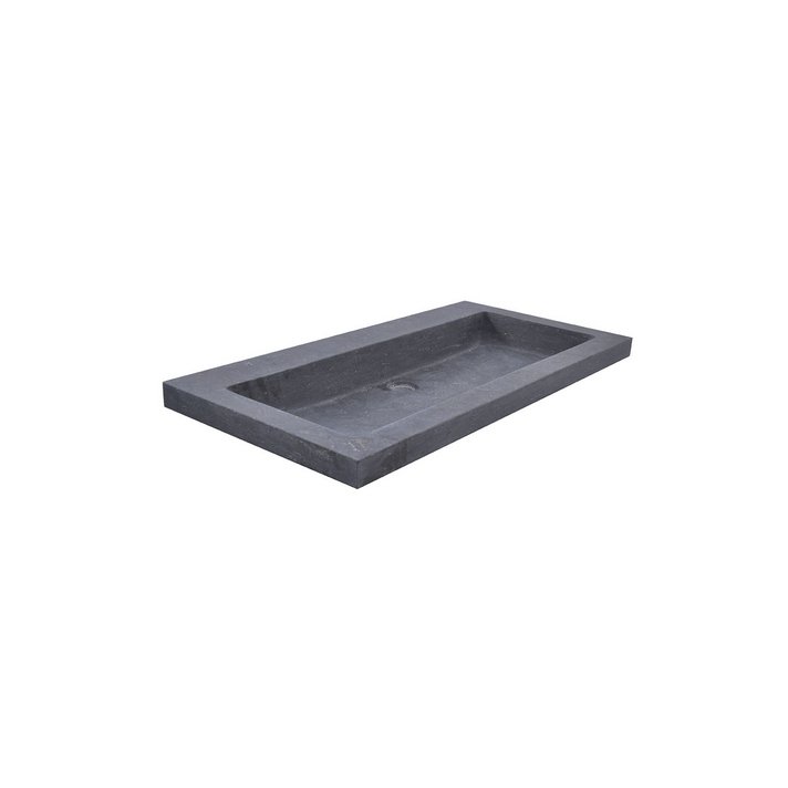 Wiesbaden Raw wastafel enkel zonder kraangat 80x46x5 cm hardsteen gezoet