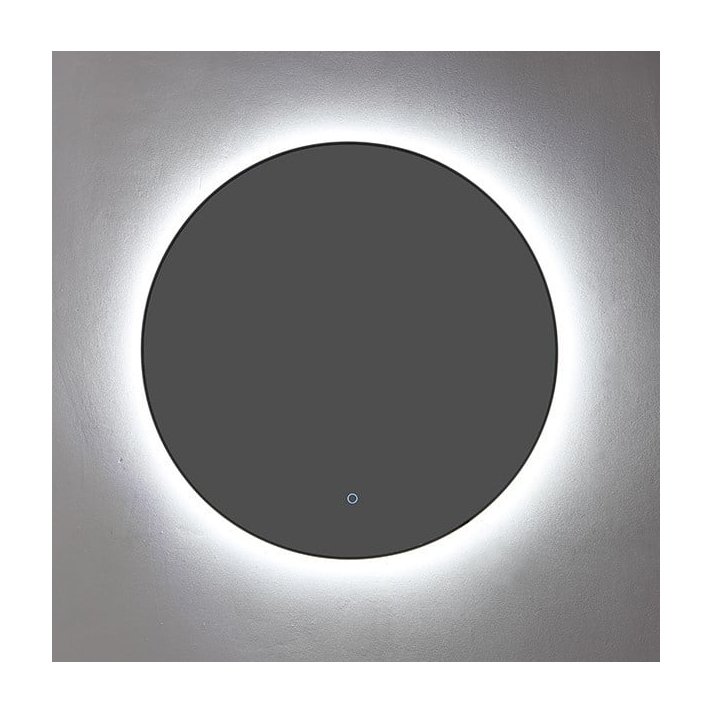 Sani DeLuxe Ronde spiegel Mat Zwart met LED verlichting, 3 kleur instelbaar & dimbaar 100 incl. spiegelverwarming