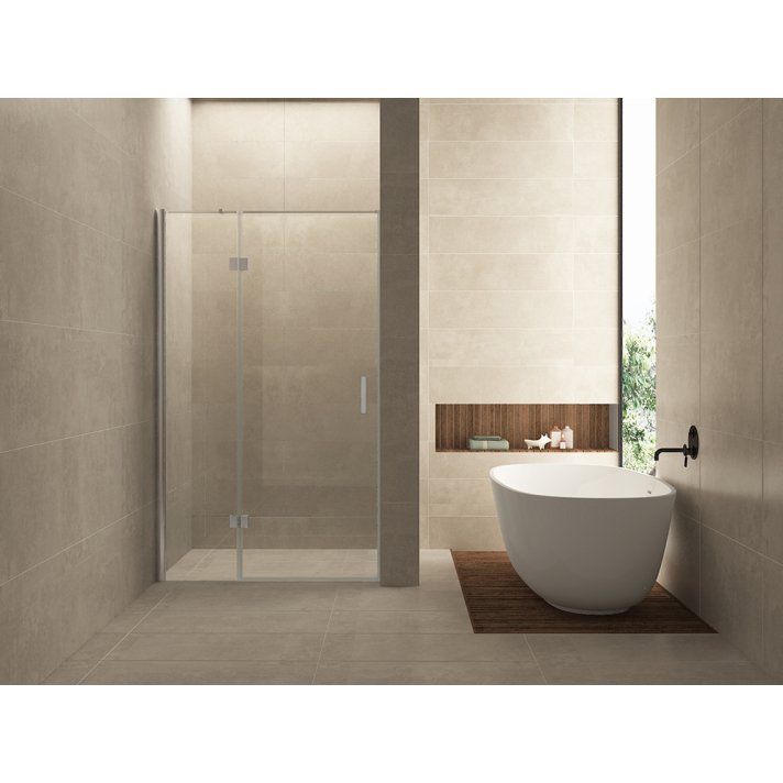 Vaz nisdeur met vast deel 1100 x 2000 x 8 mm nano helder glas/chroom