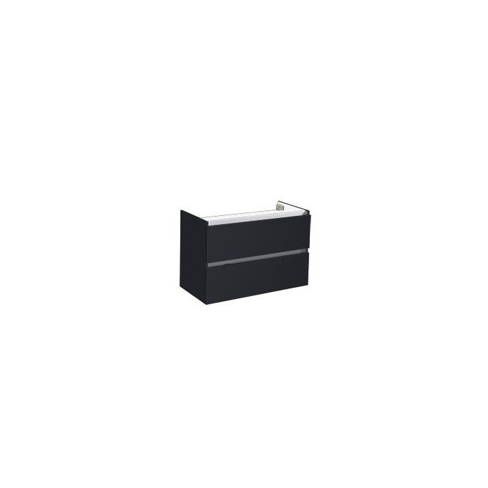 Sani DeLuxe Trendline onderkast met greeplijst aluminium 80 Hoogglans Antraciet