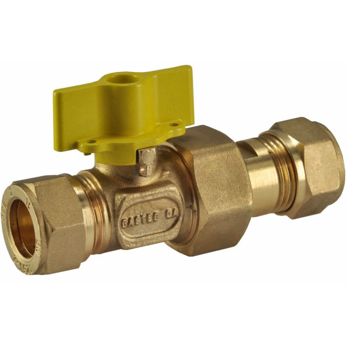 Riko gaskogelkraan 22 mm knel x 1/2 binnendraad