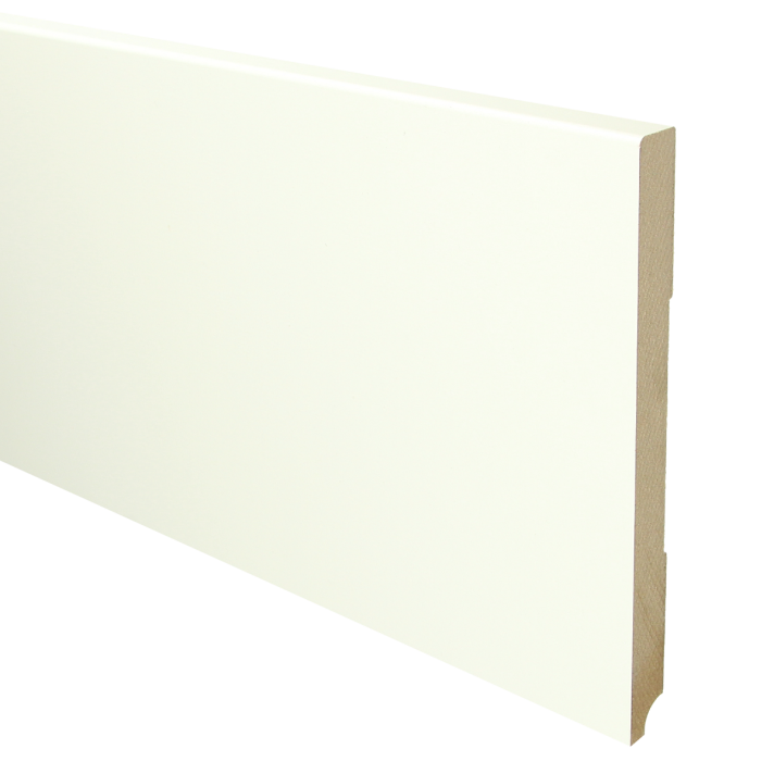 MDF Moderne plint 190x15 wit voorgelakt RAL 9010 | 2.4 meter