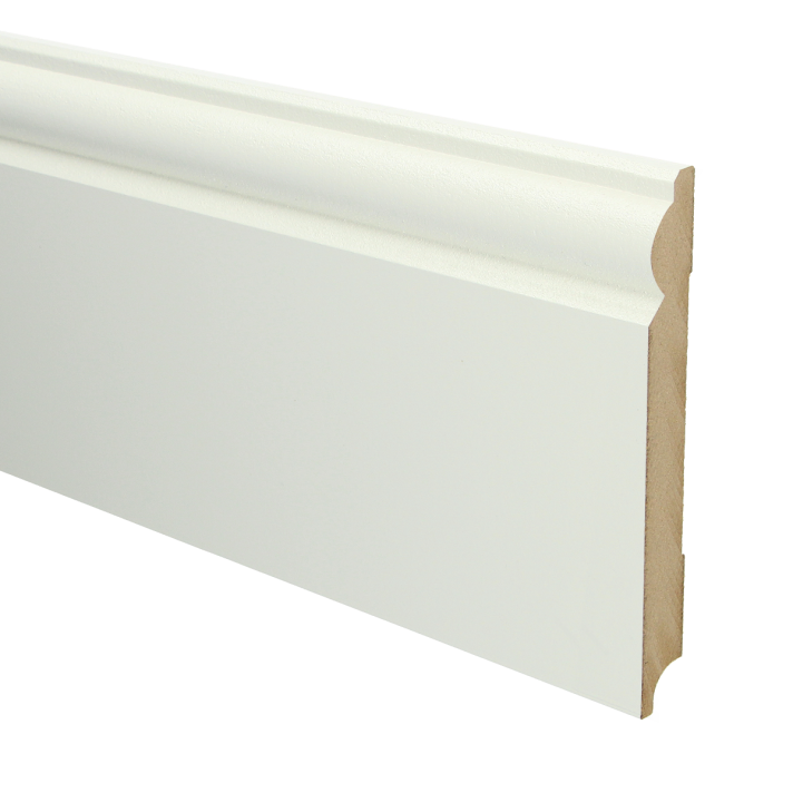 MDF Barok plint 150x18 wit voorgelakt RAL 9010 | 2.4 meter
