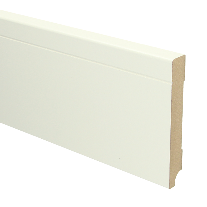 MDF Tijdloze plint 120x18 wit voorgelakt RAL 9010 | 2.4 meter