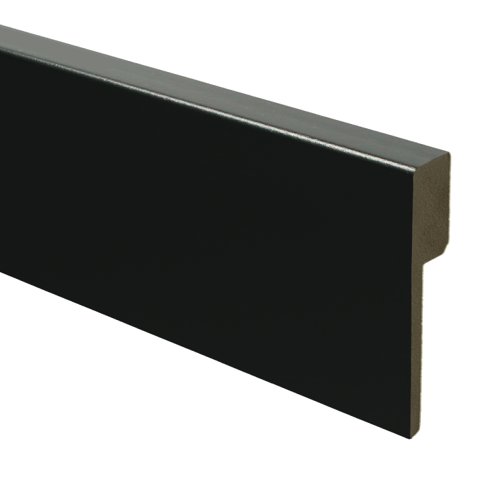 MDF Renovatieplint modern 90x18 voorgelakt RAL 9005 | 2.4 meter