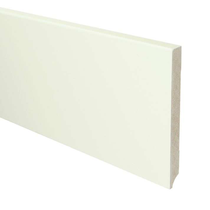 MDF Moderne plint 150x15 wit voorgelakt RAL 9010 | 2.4 meter