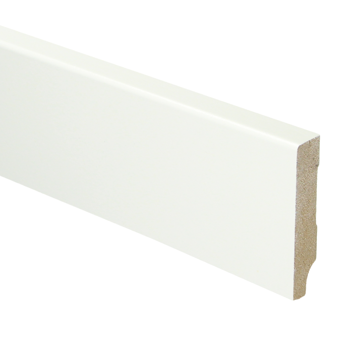 MDF Moderne plint 55x12 voorgelakt RAL 9016 | 2.4 meter