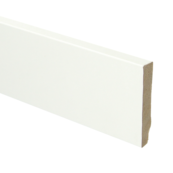 MDF plint recht 70x12 wit gefolied | 2.4 meter