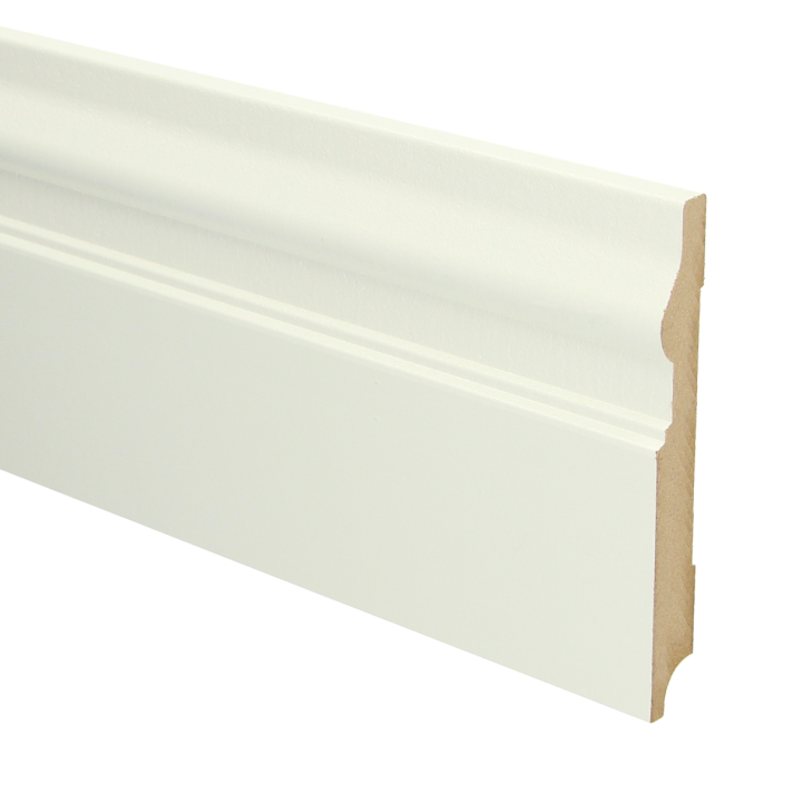 MDF Renaissance plint 150x18 wit voorgelakt RAL 9010 | 2.4 meter
