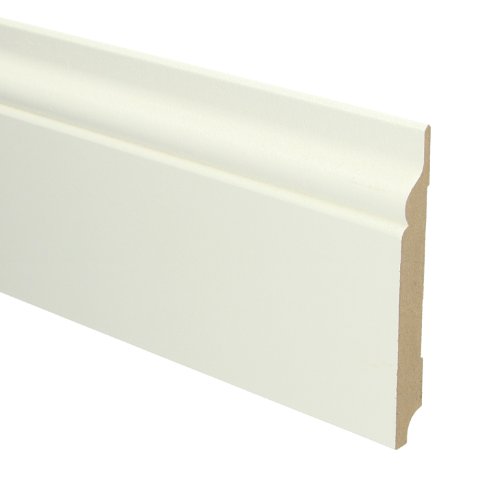 MDF Romantische plint 150x18 wit voorgelakt RAL 9010 | 2.4 meter