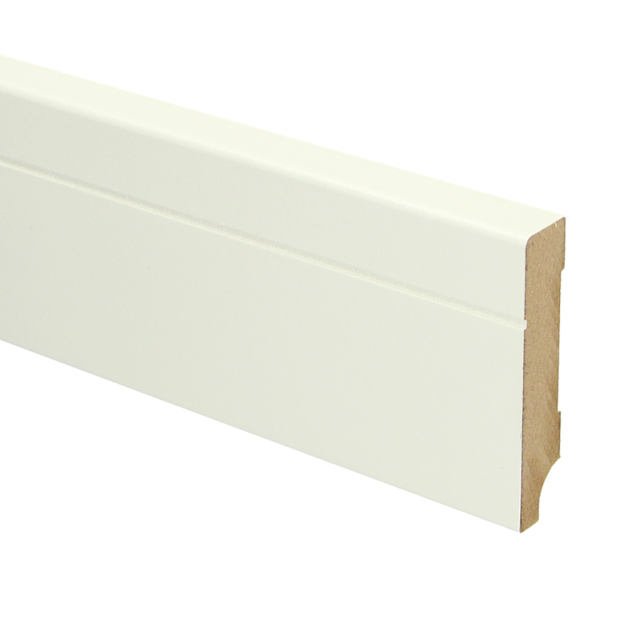 MDF Tijdloze plint 70x12 wit voorgelakt RAL 9010 | 2.4 meter