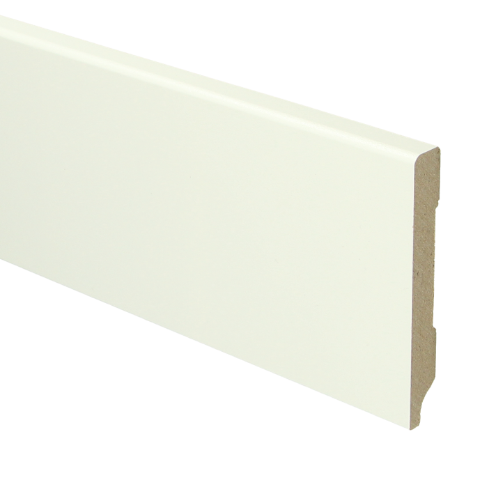 MDF Moderne plint 90x12 wit voorgelakt RAL 9010 | 2.4 meter
