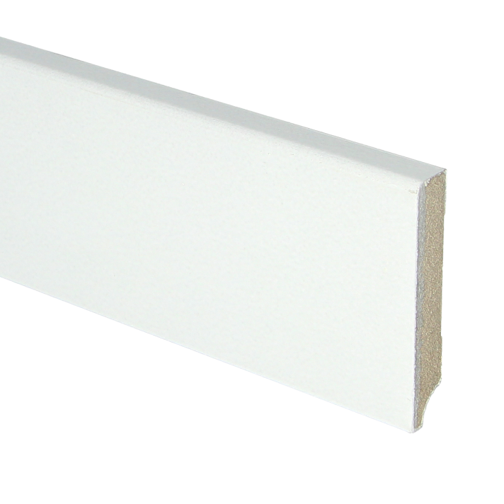 MDF plint 70x12 V313 wit gegrond recht | 2.4 meter