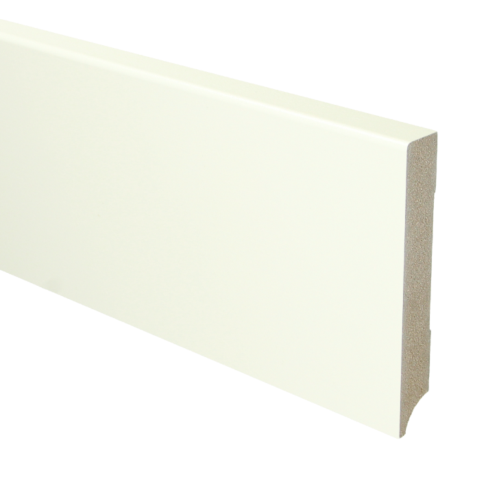 MDF Moderne plint 120x18 wit voorgelakt RAL 9010 | 2.4 meter