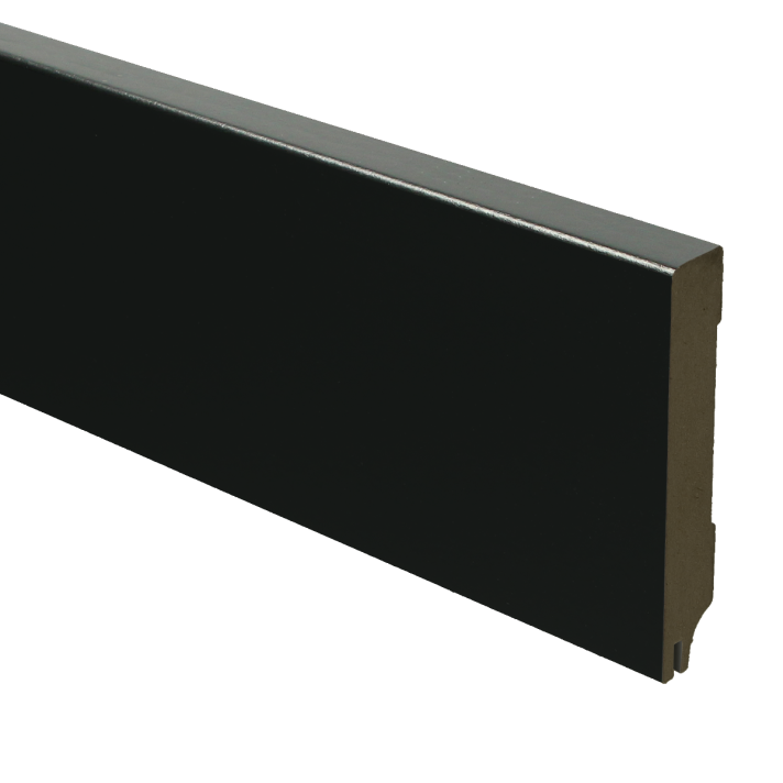 MDF Moderne plint 90x15 RAL 9005 + uitsparing | 2.4 meter