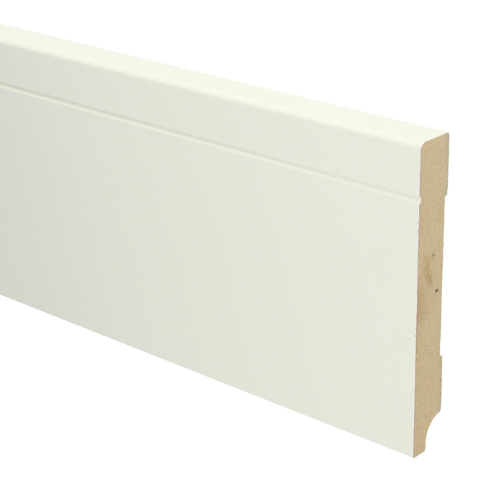 MDF Tijdloze plint 120x15 wit voorgelakt RAL 9010 | 2.4 meter