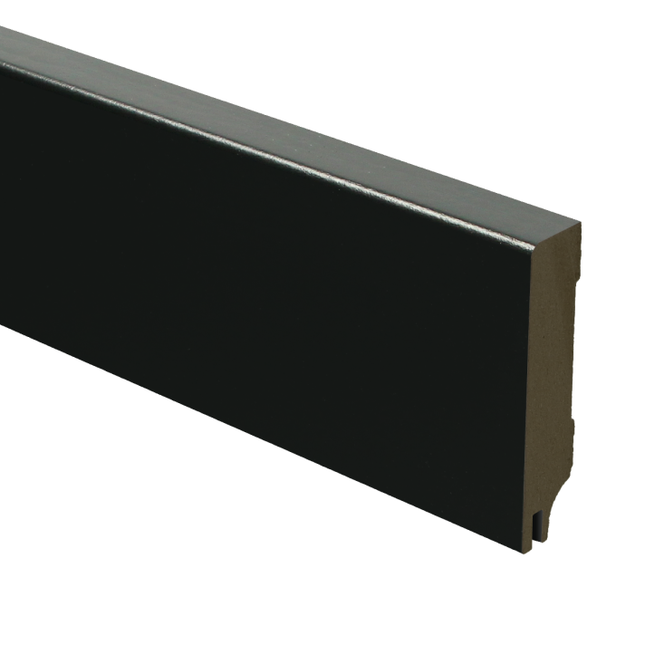 MDF Moderne plint 70x15 RAL 9005 + uitsparing | 2.4 meter