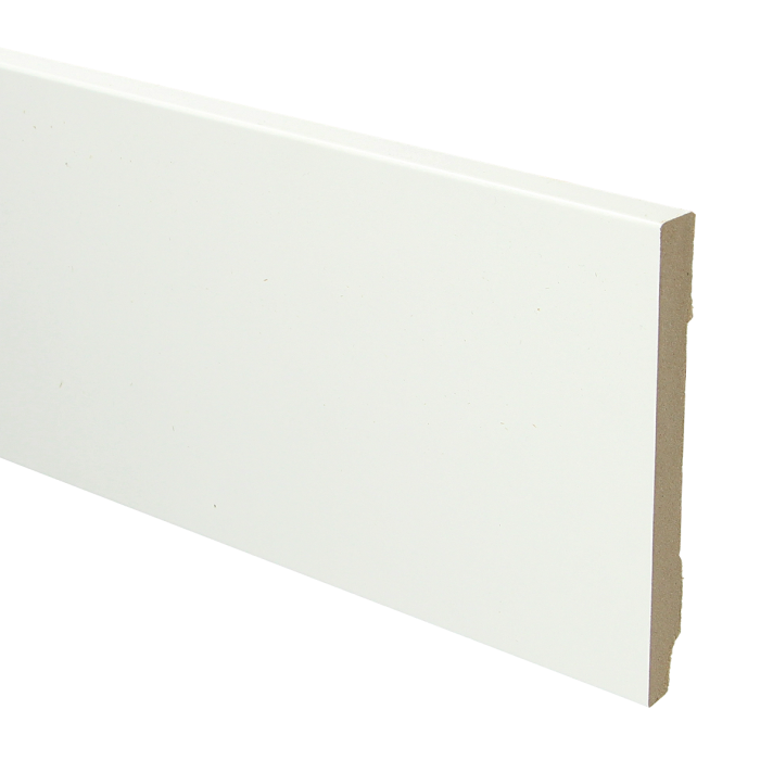 MDF plint recht 120x12 wit gefolied | 2.4 meter