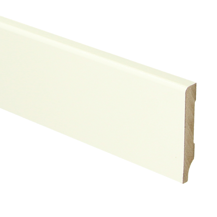 MDF Moderne plint 55x9 wit voorgelakt RAL 9010 | 2.4 meter