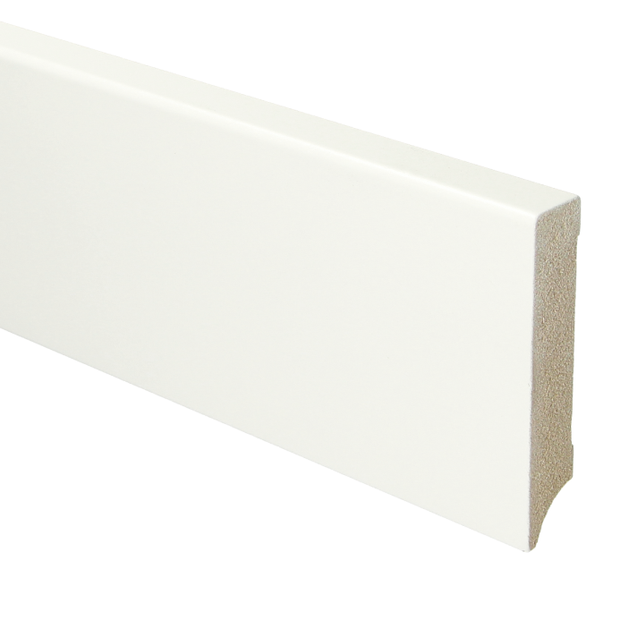 MDF Moderne plint 90x18 voorgelakt RAL 9016 | 2.4 meter
