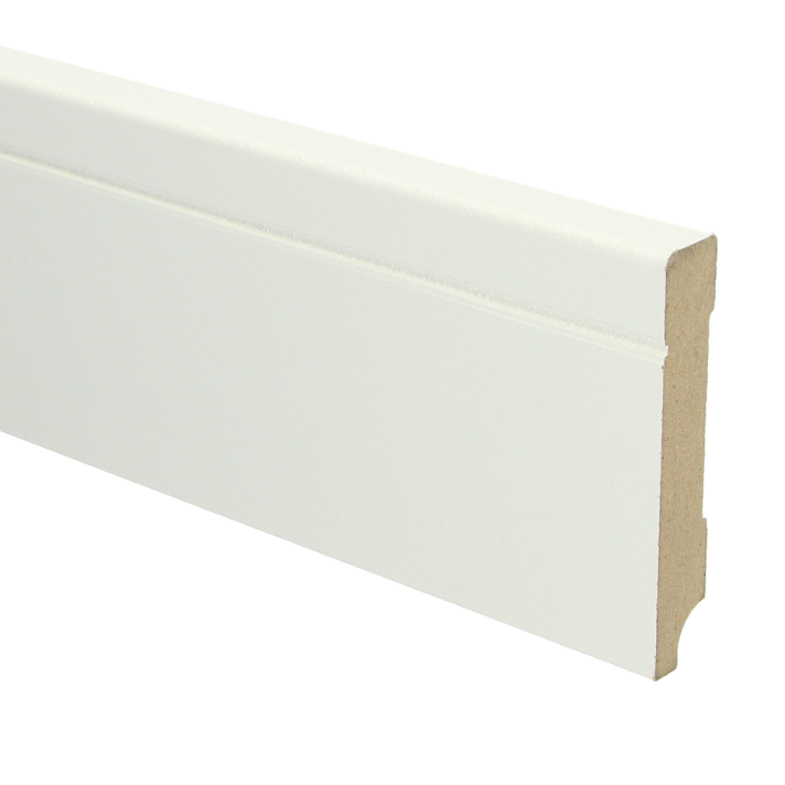 MDF Tijdloze plint 90x15 wit voorgelakt RAL 9010 | 2.4 meter