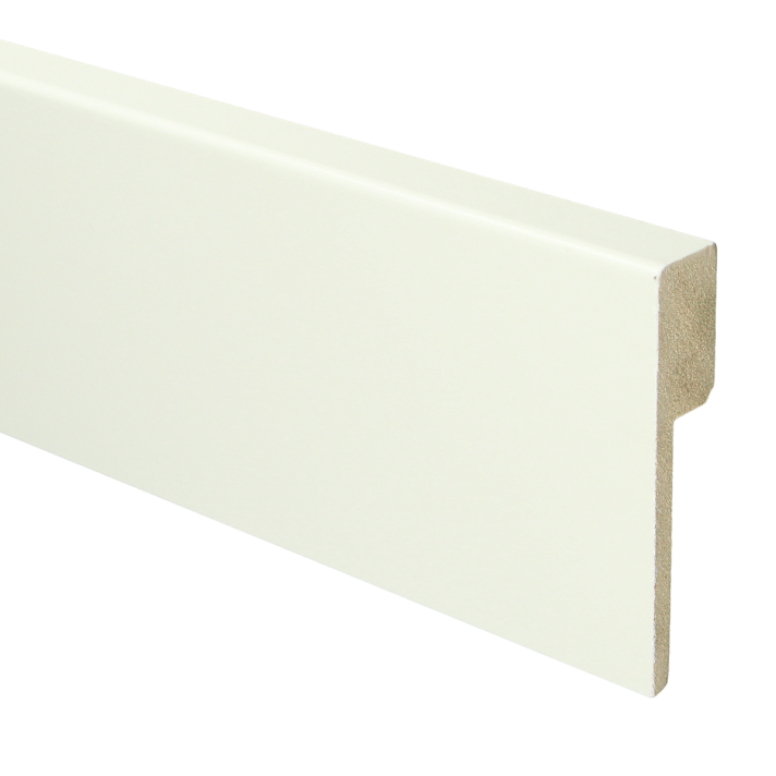 MDF Renovatieplint modern 90x18 voorgelakt RAL 9010 | 2.4 meter