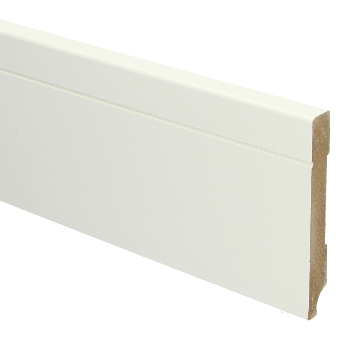 MDF Tijdloze plint 90x12 wit voorgelakt RAL 9010 | 2.4 meter