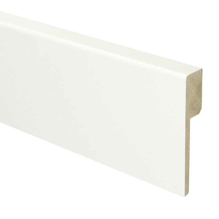 MDF Renovatieplint modern 90x18 voorgelakt RAL 9016 | 2.4 meter