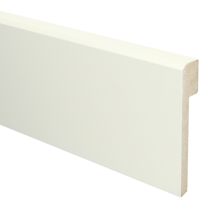 MDF Renovatieplint klassiek 120x22 voorgelakt RAL 9010 | 2.4 meter