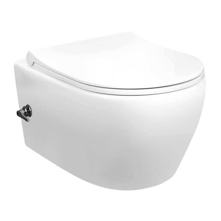 Eco Elegance Rimoff Ophang Wc Wit Met Hendel Warm/Koud Water (zonder zitting)