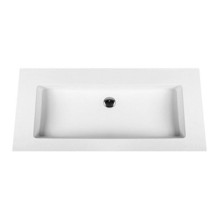 Eco Elegance Solid Surface Wastafel Zonder Kraangat (100cm) - Wit