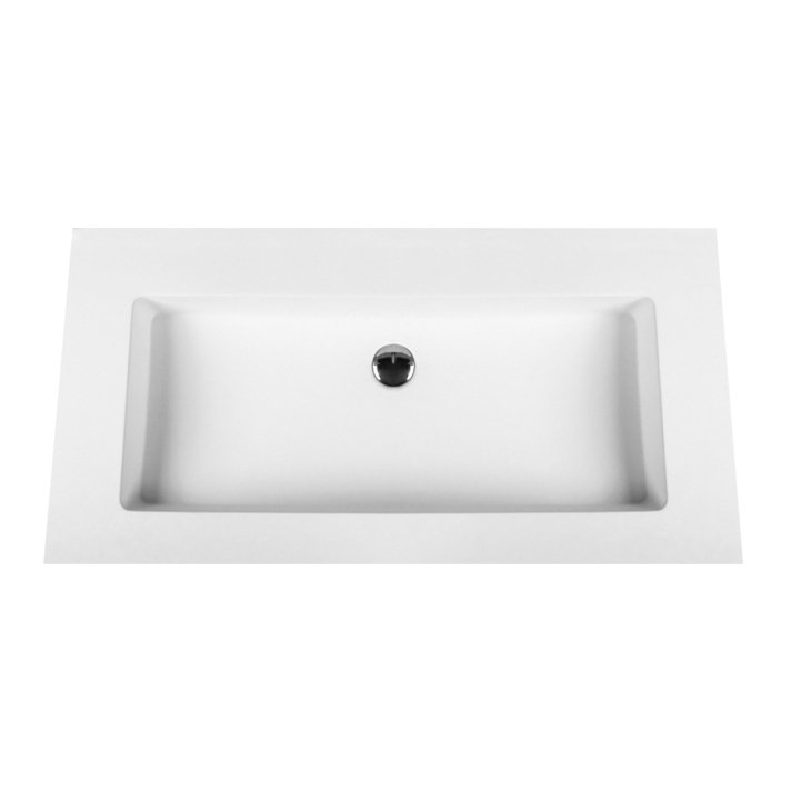Eco Elegance Solid Surface Wastafel Zonder Kraangat (80cm) - Wit
