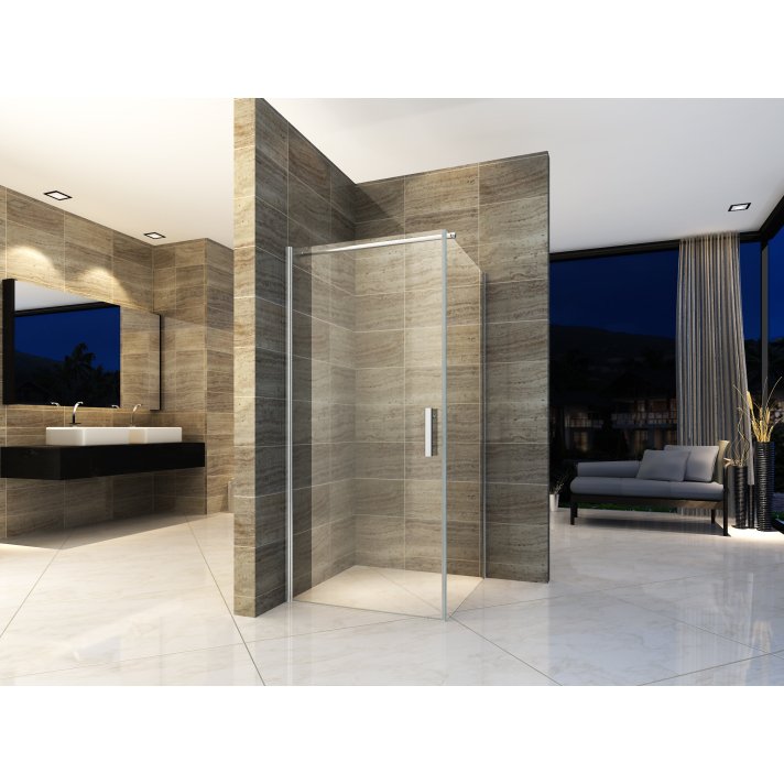 Eco Elegance Draaideur + Zijwand 6mm (90x90x190cm)