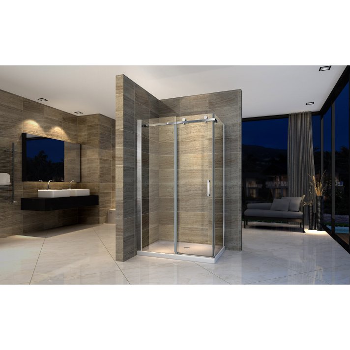 Eco Elegance Schuifdeur + Zijwand 8mm (90x140x195cm)