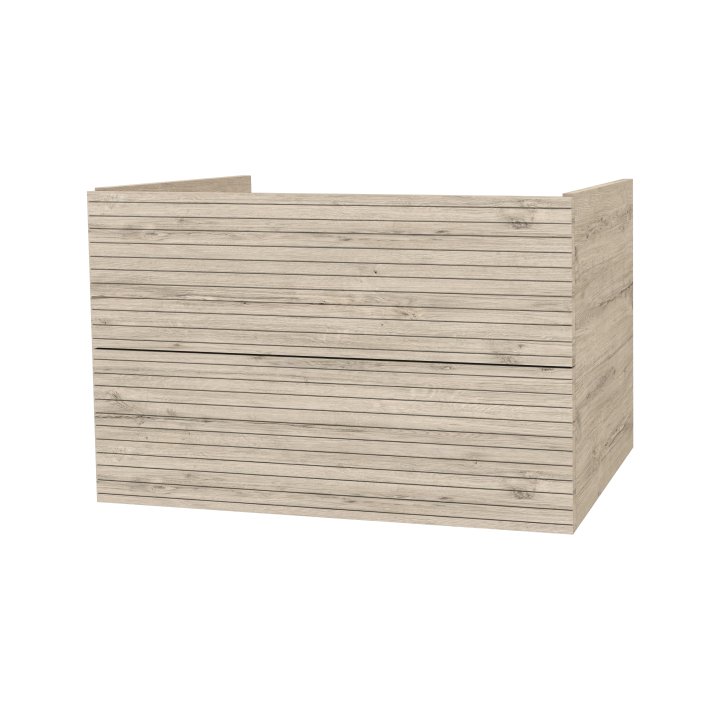 Hunk & Müeller Elite Onderkast Met Horizontaal Reliëf (80cm) - Licht Hout