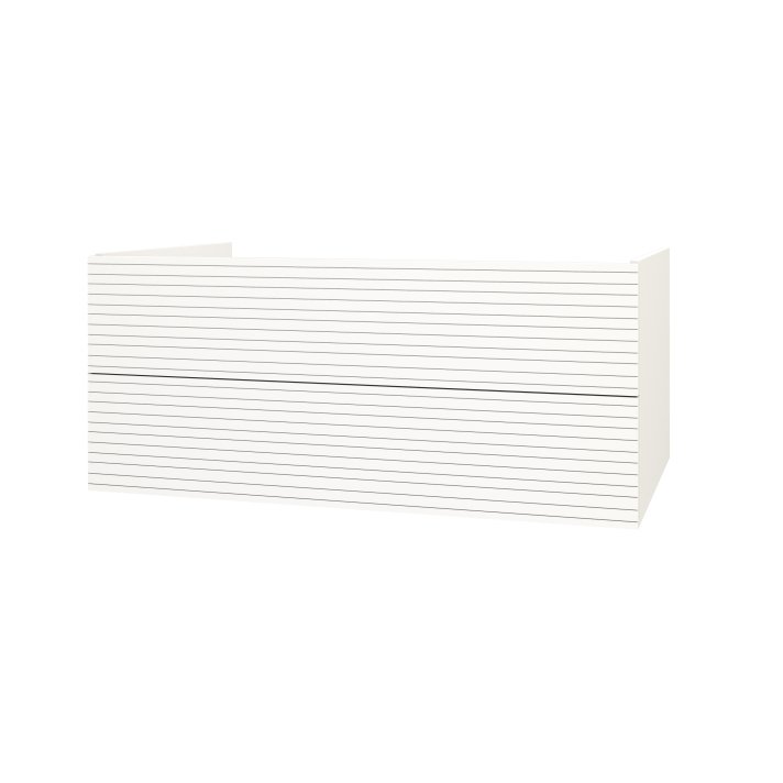 Hunk & Müeller Elite Onderkast Met Horizontaal Reliëf (120cm) - Mat Wit