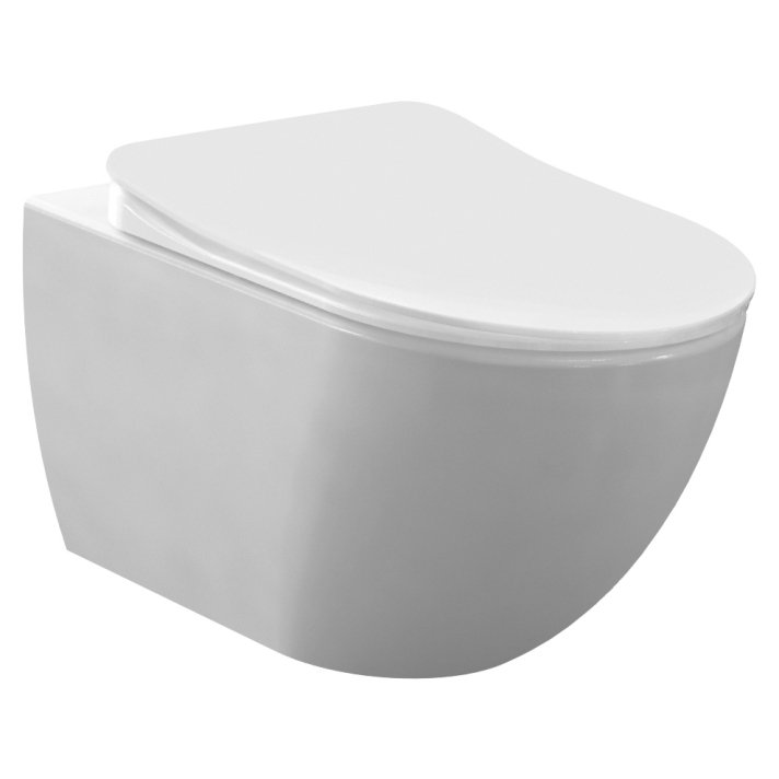 Hunk & Müeller Rimoff Ophang Wc Met Rvs Sproeier (Bidet), Mat Wit