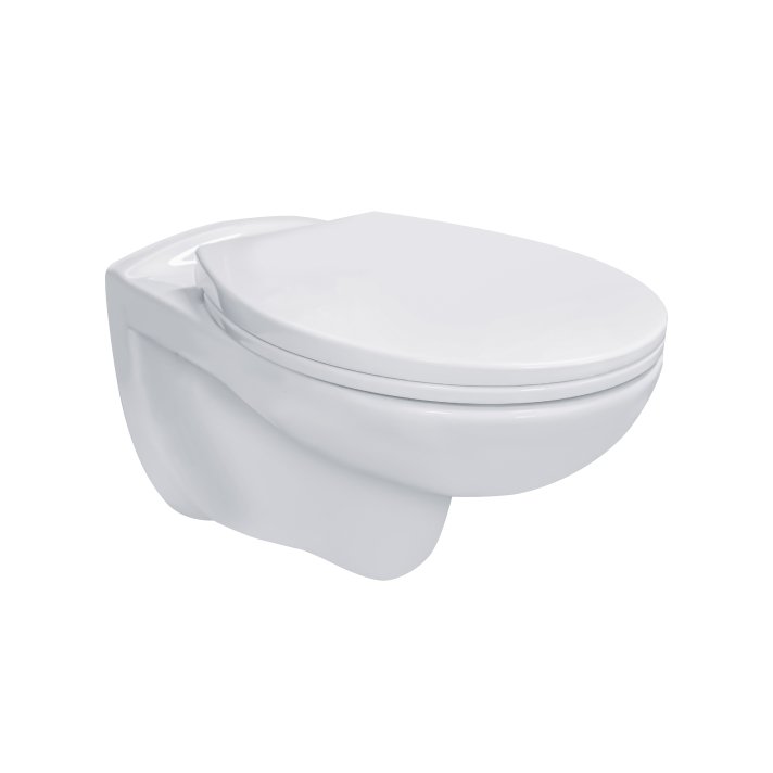 Eco Elegance Pro Ophang Wc Rimm-Off + Soft-Close Zitting Pp - Wit 