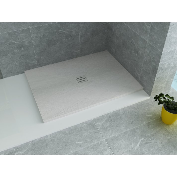 Eco Elegance Acryl Douchebak (140x90cm) - Mat Wit